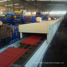 Color steel antique plain panel sandblasting machiney stone coated metal roof tile making machine